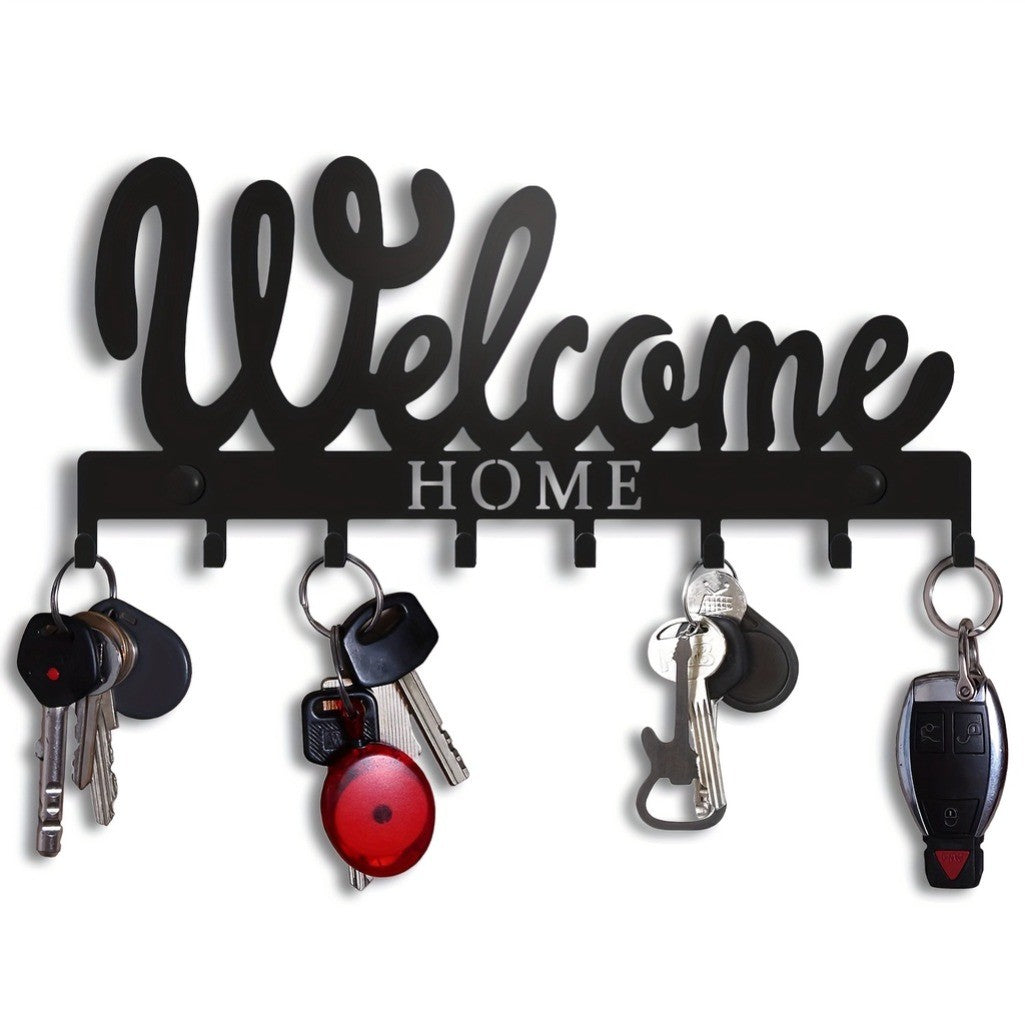 Wall Mounted Metal Key Holder 8Hooks Entryway Office Storage Organizer Rustproof