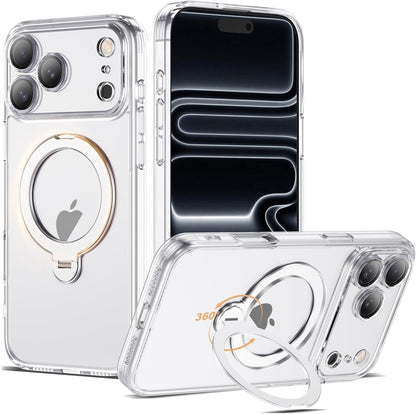 Compatible with Iphone 17 Pro Max Case with 360° Spin Magnetic Ring Stand [Compa