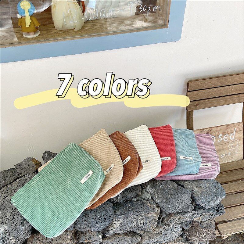 Corduroy Cosmetic Bag Cotton Clutch Makeup Traveling Bag Organizer Cases 18*26CM