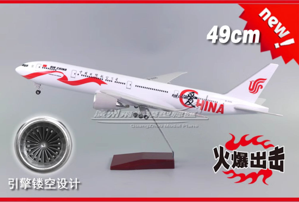 49CM AIR CHINA BOEING 777-300ER Airplane Landing Gears Resin Aircraft Model