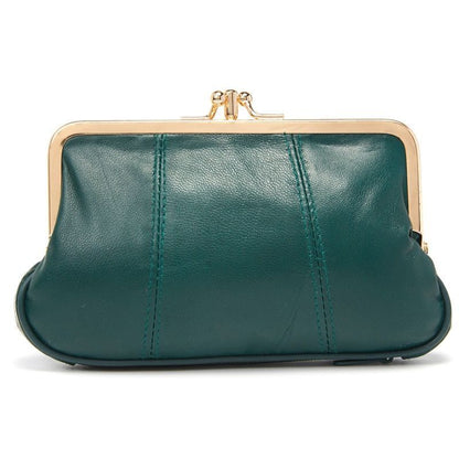 Women Coin Purse Leather Small Wallet Soft Change Purse Metal Frame Card Holder