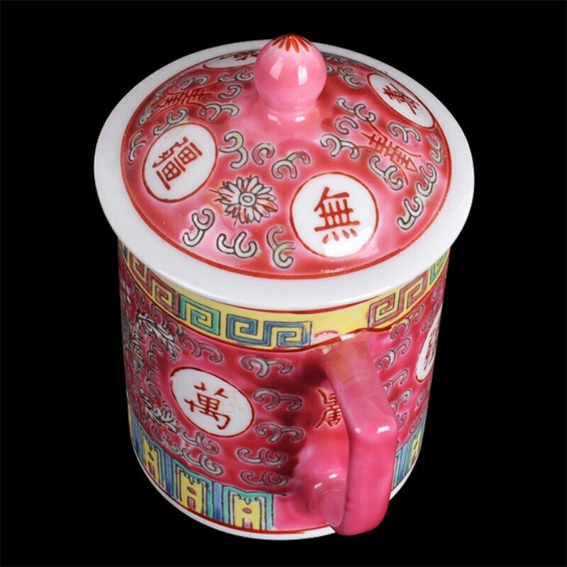 Chinese Traditional Retro Jingdezhen Ceramic Milk Coffee Mug Creative Tea Cup