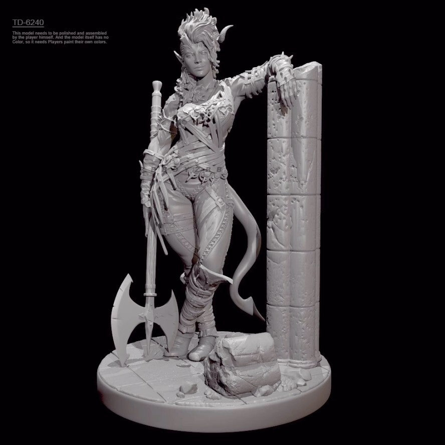 1/24 resin figure model Axe Beast Woman 3D printing unassembled unpainted