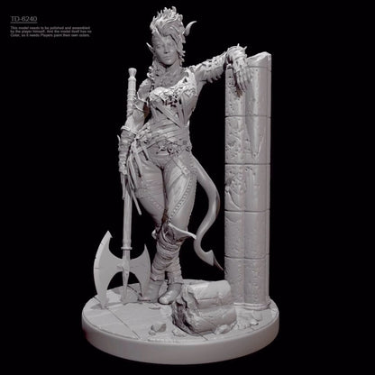 1/24 resin figure model Axe Beast Woman 3D printing unassembled unpainted