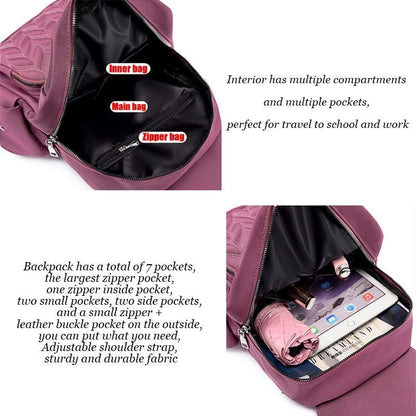 Waterproof Backpack School Bags Travel Solid Color Shoulder Backpacks Oxford 1PC