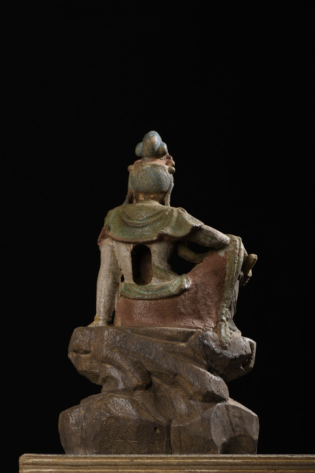 Chinese Antique Old Wood Carving Kwan-yin Statue Painted Sculpture Buddha Statue