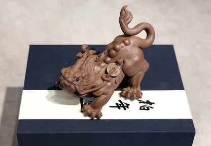 Chinese Yixing Zisha Handmade PiXiu Tea Pet Zini decoration Zi Clay