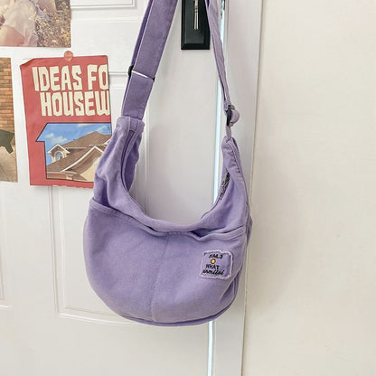 Canvas Textile Big Soft Slouchy Shoulder Bag Grunge Fabric Crossbody Bags Purse