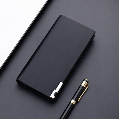 Thin Slim Wallet Long Clutch Bag Coin Purse Cardholder Polyester Black Blue 1 PC