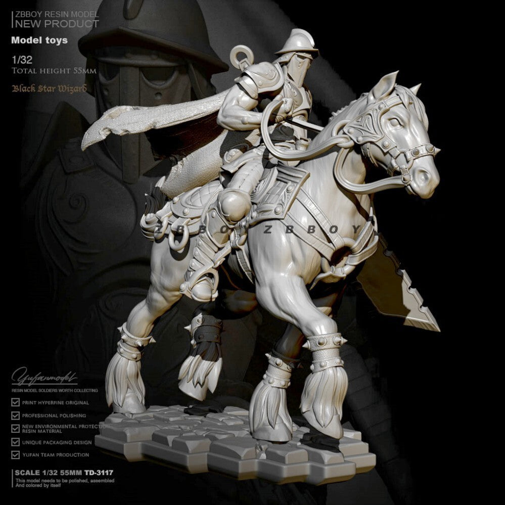 1/32 resin figures model Armored machete knight Unassembled unpainted