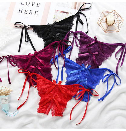 Sexy Women Lace Thong G-string Panties Lingerie Underwear Crotchles T-back