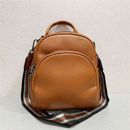 Cowhide Genuine Leather Women Backpack Shoulder Bag Satchel Mini Purse Polyester