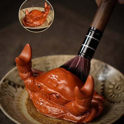 crab statue tea strainer yixing zisha purple clay artware tea pet filter net new