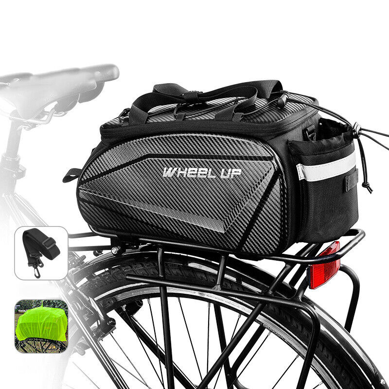 Bike MTB Bicycle Carrier Bag Trunk Pannier Cycling W/ Rain Cover Rear Seat Bag