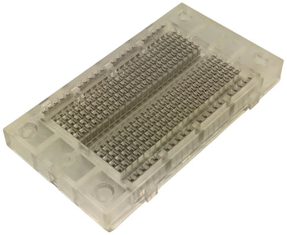 Solderless Clear Breadboard with 270 Contact Points, Size: 3.35" x 1.83" x 0.35"