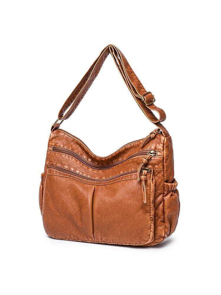 Women Bags Shoulder Bag Leather Handbags Shoulder Crossbody Pack Brown