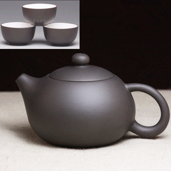 Chinese Tea Pot Yixing Zisha Purple Clay Tea Pot Small Kungfu Pot Three Tea Cups