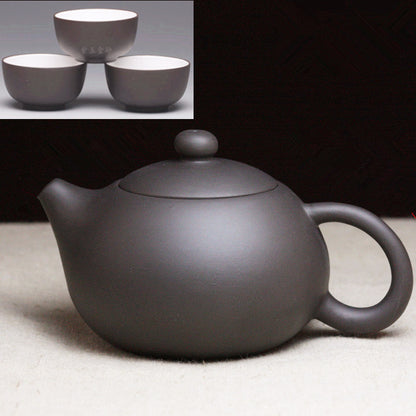 Chinese Tea Pot Yixing Zisha Purple Clay Tea Pot Small Kungfu Pot Three Tea Cups