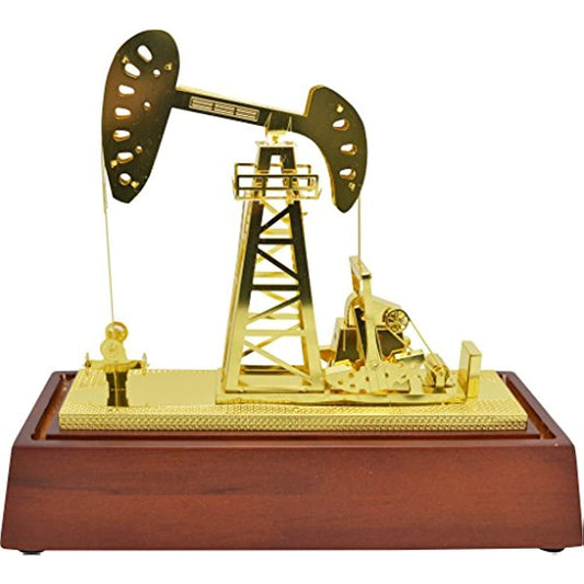 New Copper Oilfield Oil Well Pumping Unit Gold Color Model Commemorative Edition