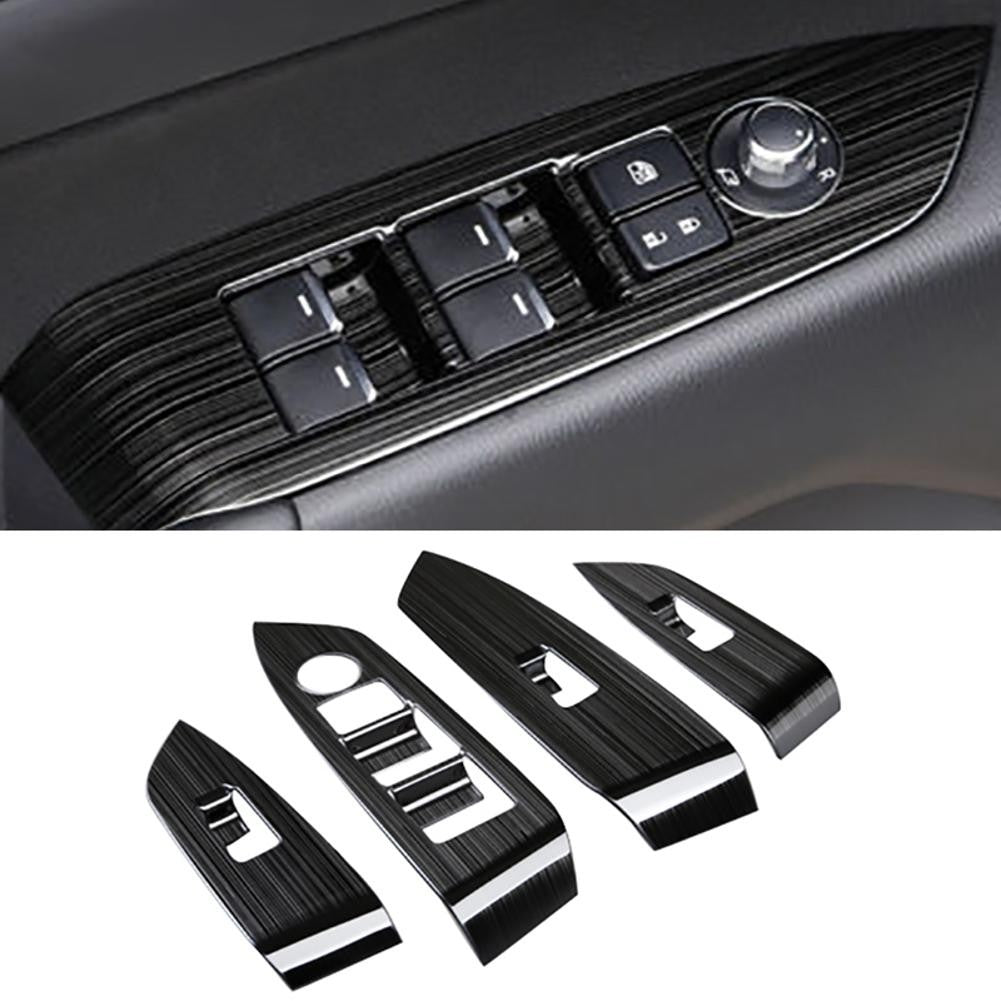 1 Set Black Titanium Window Switch Panel Cover Tirm For Mazda CX-5 CX5 2017 2018