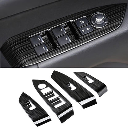 1 Set Black Titanium Window Switch Panel Cover Tirm For Mazda CX-5 CX5 2017 2018