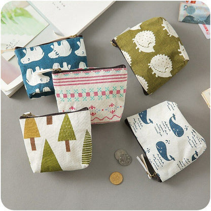 Women Coin Purse Card Earphone Pouch Bag Key Holder Small Wallet Package Canvas