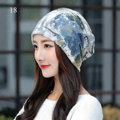 Women's Turban Cap Spring and Summer Outdoor Hat Breathable Pullover Cap Thin