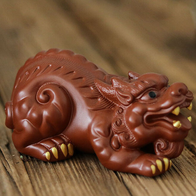 13cm Tea Pet Yixing Zisha Brave Troops Tea Play Animal Statue Table Decoration
