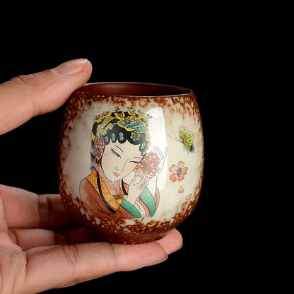 chinese jingdezhen porcelain tea cup：actress