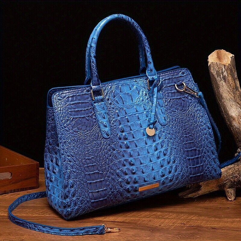 Crocodile Embossed Handbag Women's Fashion Leather Crossbody Bag Purse