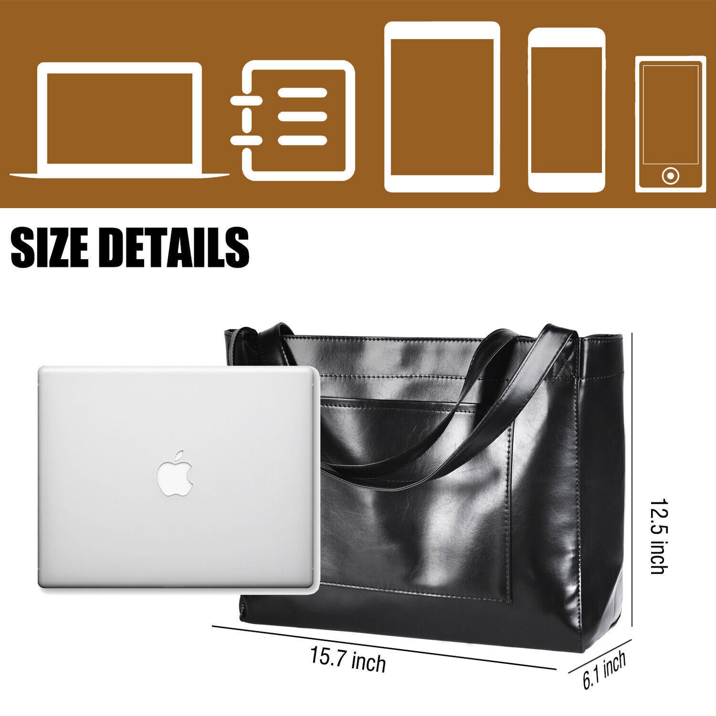 Women Tote Shoulder Handbag Leather Everyday Purse Large Shopper Crossbody Bag