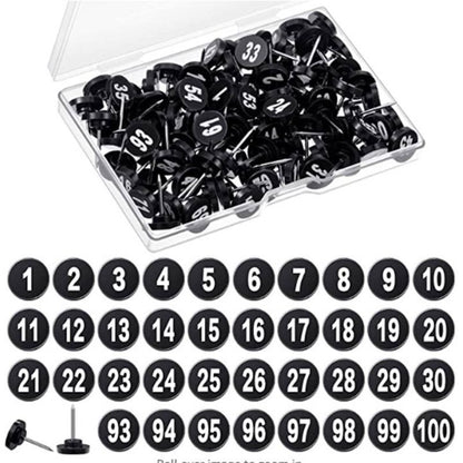 Bulletin Boards Push Pins 100Pcs Round Numbered Thumb Tacks Office School Supply