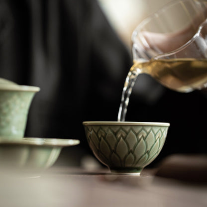 One Cup Porcelain Tea Cup 3.4oz Chinese Kungfu Tea Cup Ceramic Antique Style Cup