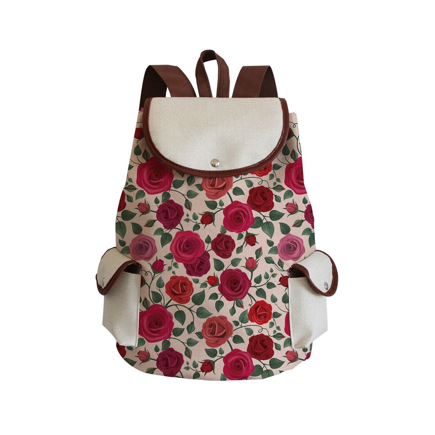Vintage Drawstring Backpacks Large Practical Portable Linen Shoulders Bags 1 PC