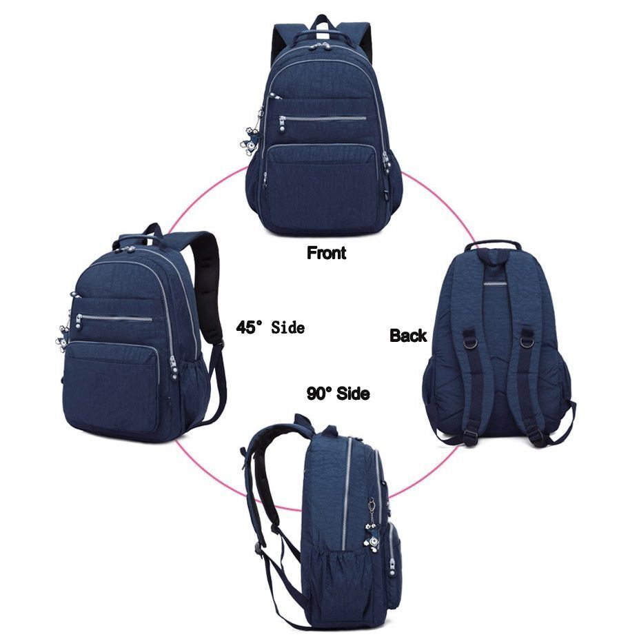 Backpack Anti-theft Waterproof School Bag Luxury Rucksack Nylon Purple/Pink/Blue