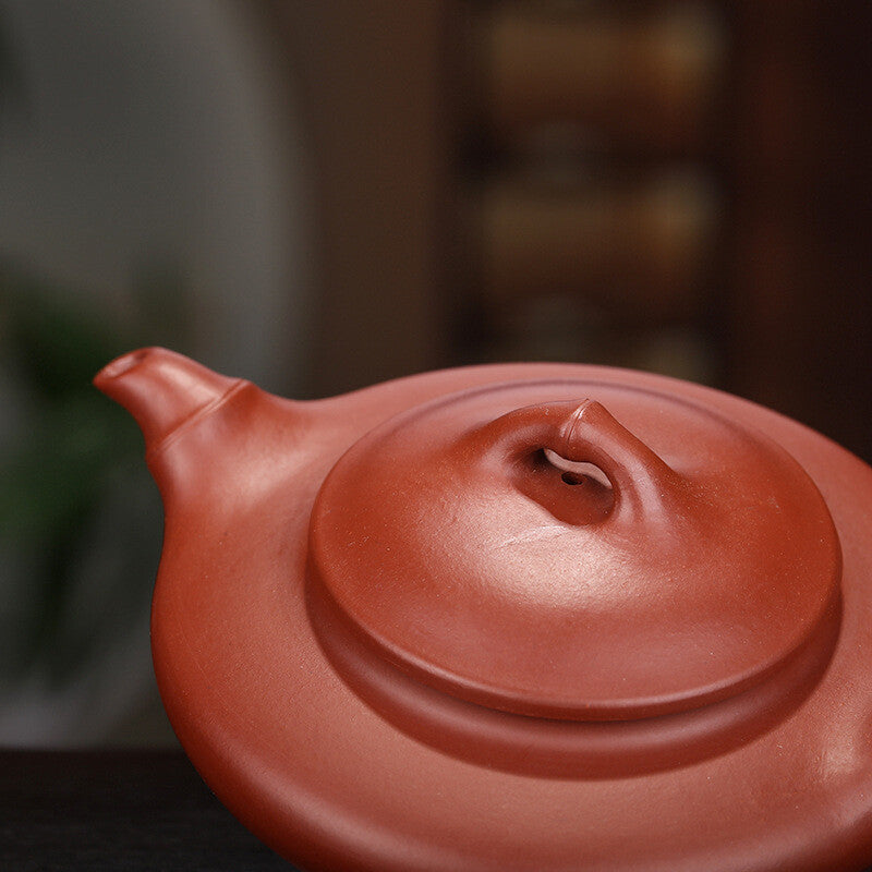 5.5"China Yixing Zisha Pottery Clovershrub Clay Handmade 180cc Bamboo DuanTeapot