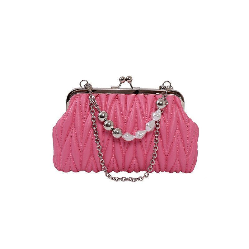Hand Chain Pearl Bag Synthetic Leather Crossbody Purse Totes Handbag 14*22*6 CM