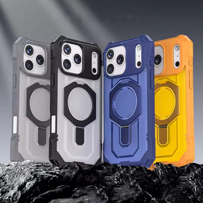 iPhone 17 Pro Max Magnetic Case with Invisible Metal Stand,Matte Bumper Cover