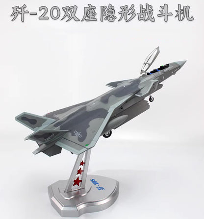 1:58 37CM China Air Force J-20S Stealth Fighter Plane Diecast Aircraft Model