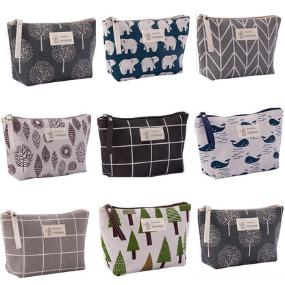 Canvas Makeup Bags Multicolor Pattern Cosmetic Travel Organizer Pouch 21*13*1 CM