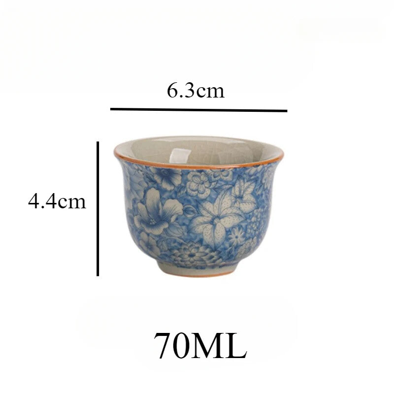 Ceramic Flower Teacups Household Ceramic Tea Cups Personal Use Teacups Tea Set