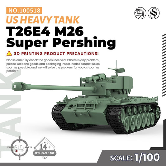 SSMODEL SS100518 1/100 15mm WarGaming US T26E4 M26 Super Pershing Heavy Tank