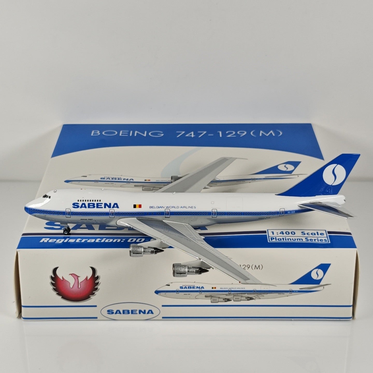 1:400 Phoenix Sabena Boeing 747-100 OO-SGA Airplane Diecast Aircraft Plane Model