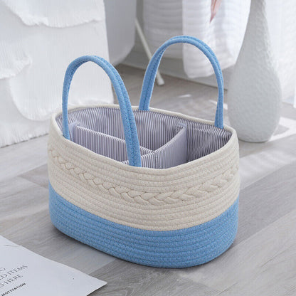 Cotton Baby Diaper Caddy Organizer Nursery Storage Bin Basket Mommy Handbag