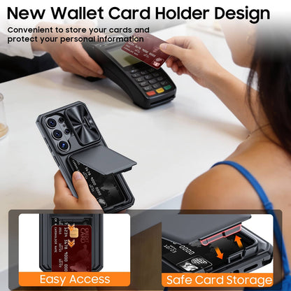 Wallet Case for Samsung Galaxy S26 Ultra/S26 Plus/S26 Card Holder Slide Camera