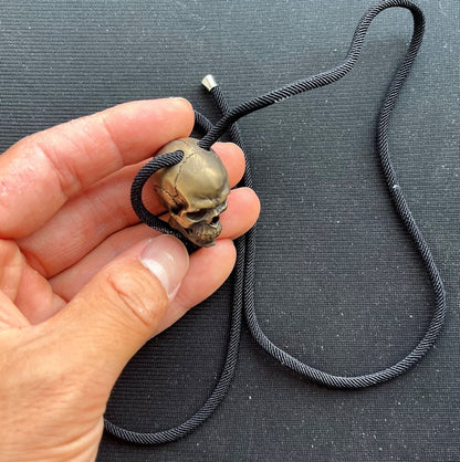 Brass Skull Head Statue Pendant Chain
