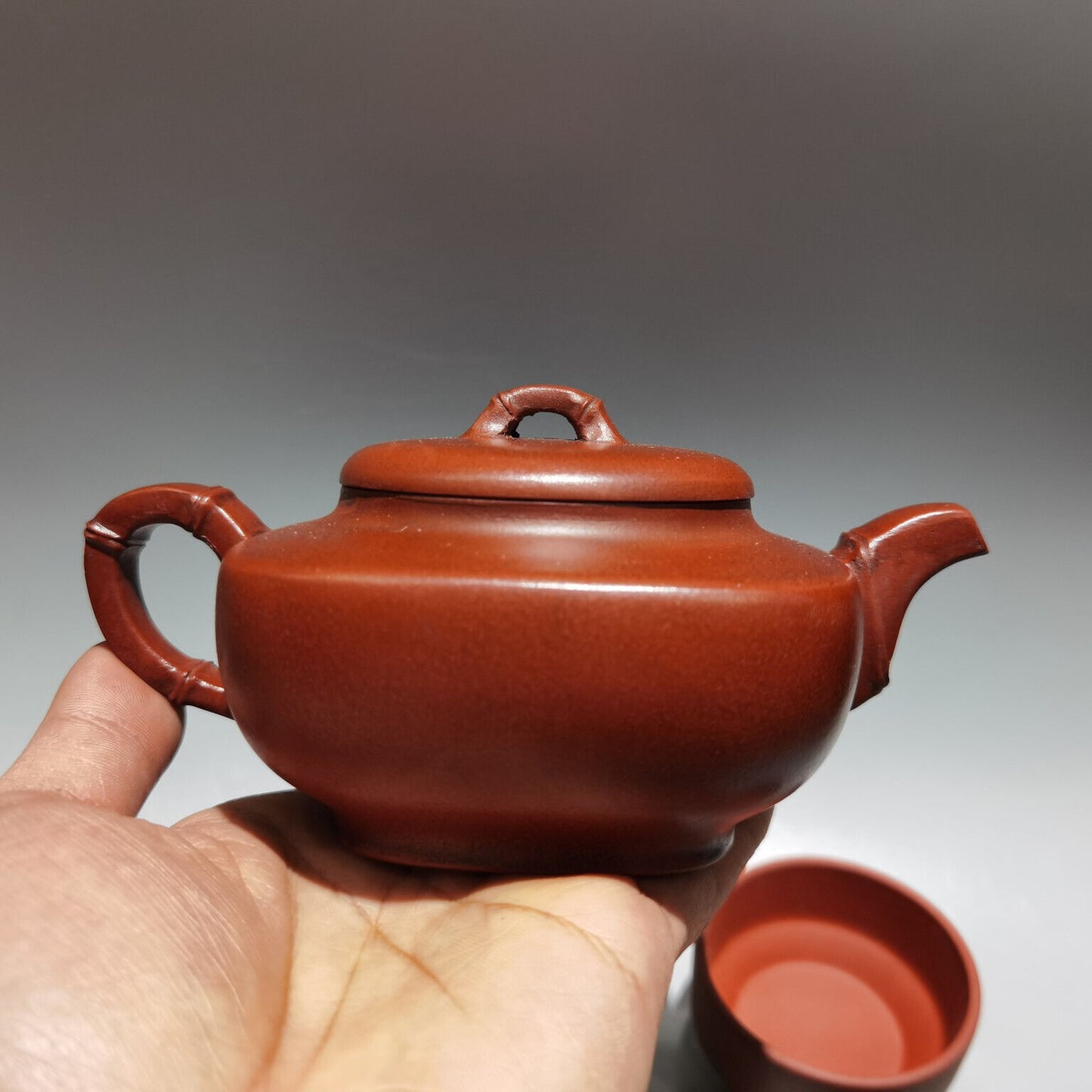 Chinese Yixing Zisha Clay Handmade Exquisite Teapot （四方竹套壶 低款：朱可心 )