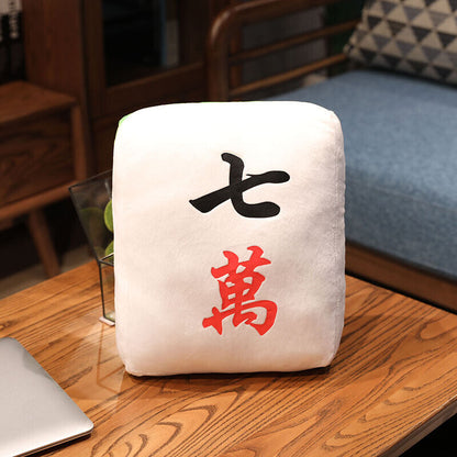 Creative Mahjong Pillow Cushion Chinese Plush Toy Pillow Sofa Backrest Gift NEW