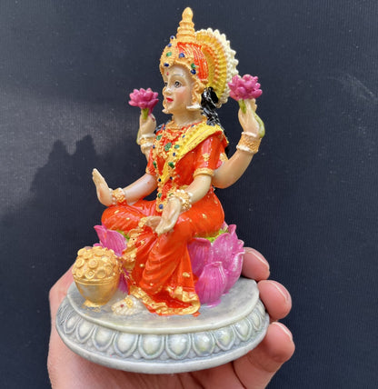5" Lakshmi Statue Goddess of Wealth Vishnu Shakti Hindu Amulet