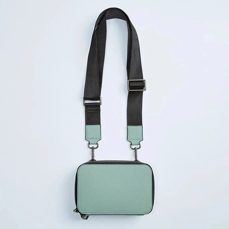 Casual Bag Shoulder Crossbody Fashion Leather Wide Shoulder Strap Messenger Bags